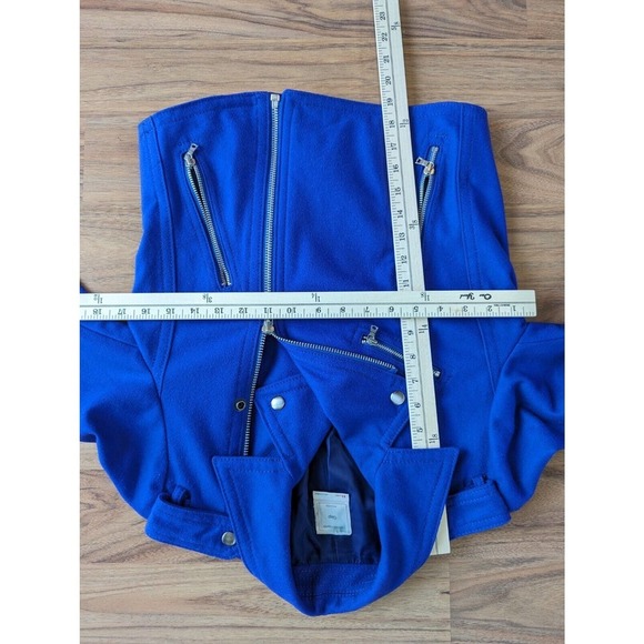 GAP Blogger Favorite Royal Purple Wool Moto Jacket Ultra Violet Purple XS - Picture 12 of 13